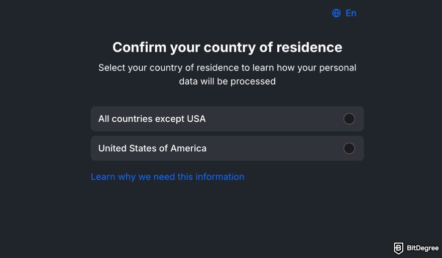 Best way to send money to Europe: Ogvio KYC step choose country.