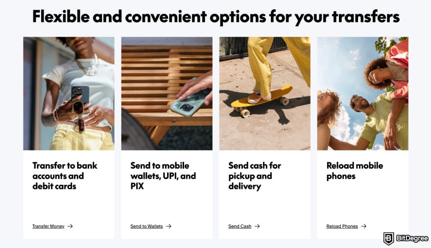 Best way to to send money to Europe: Xoom transfer options.