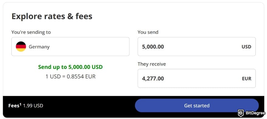 Best way to send money to Germany: transfer limit on to Germany on MoneyGram.