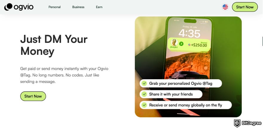 Best way to send money to Greece: Ogvio @Tag feature.