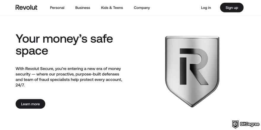 Best way to send money to Greece: Revolut security page.