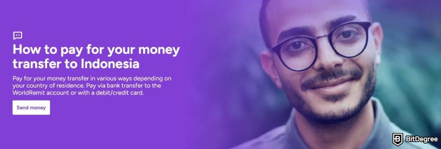 Best way to send money to Indonesia: description for available payment methods on WorldRemit.