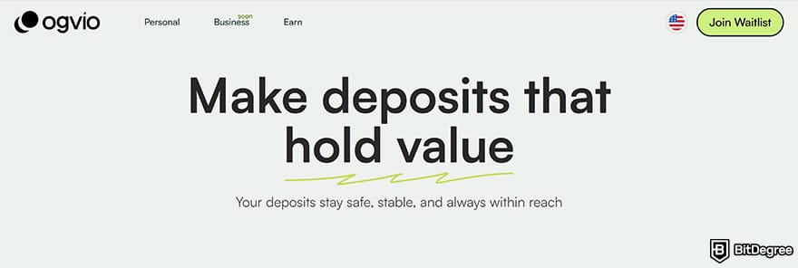 Best way to send money to Italy: Ogvio homepage, showing the [Join Waitlist] button.