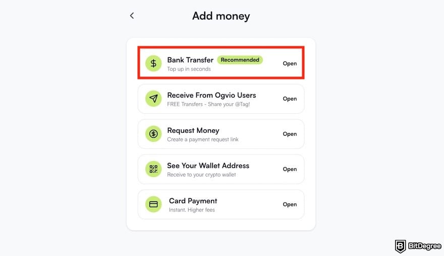 Best way to send money to Italy: the bank transfer option outlined on Ogvio.