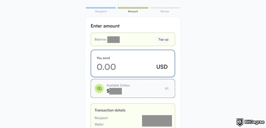 Best way to send money to Italy: Ogvio's transfer form.
