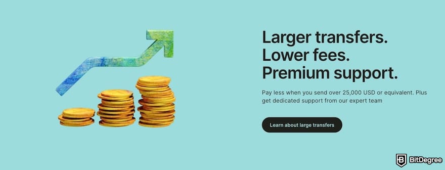 Best way to send money to Italy: a discount banner on Wise's website.