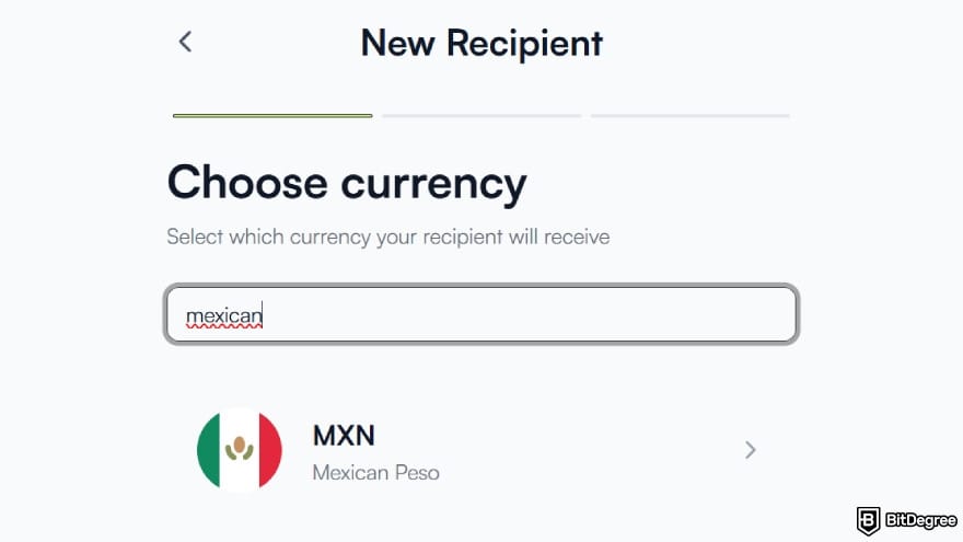 Best way to send money to Mexico: choose MXN as currency.