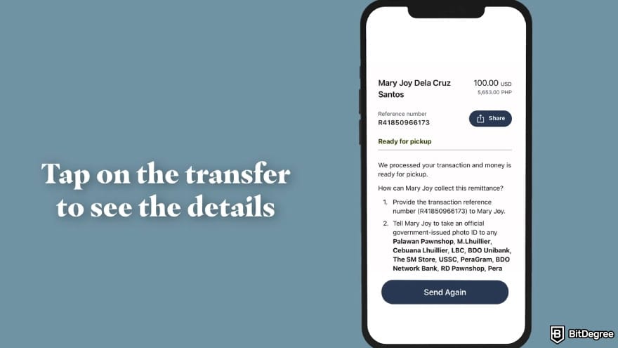 Best way to send money to Mexico: checking your transfer status.