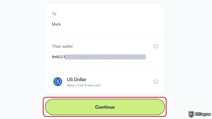Best way to send money to Portugal: enter recipient's name and their wallet address.
