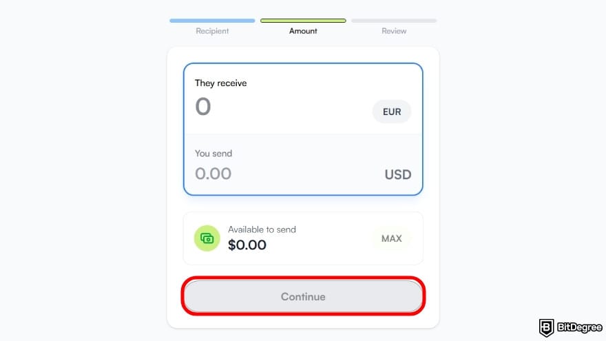 Best way to send money to Portugal: type in how much you want to send.