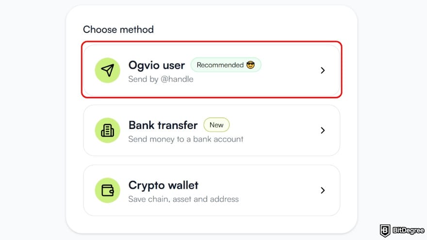 Best way to send money to Portugal: choose to send using user's @handle.