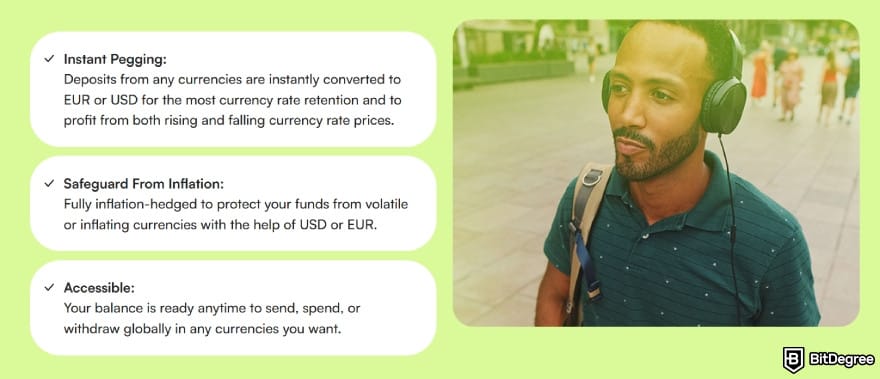 Best way to send money to Singapore: Ogvio instantly peg your money to EUR or USD.