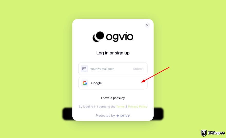 Best way to send money to South Africa: Ogvio sign up with Google.
