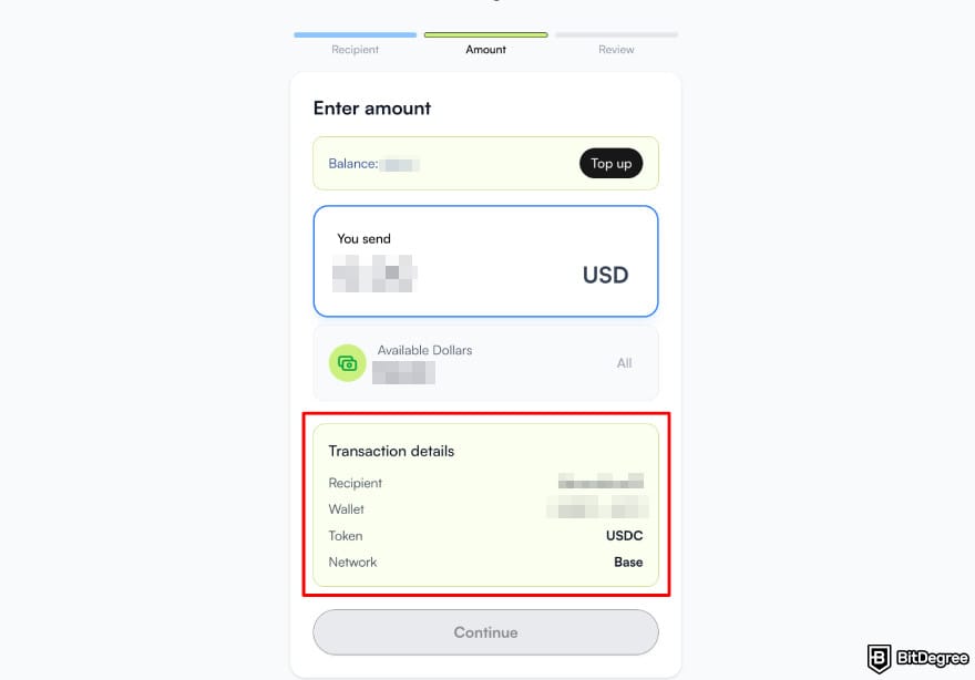 Best way to send money to South Korea: Ogvio send money amount page.