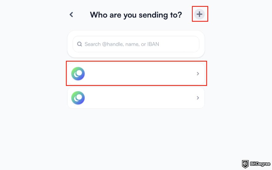 Best way to send money to Thailand: select the Ogvio user you want to send money to.