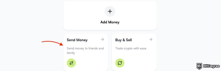 Best way to send money to the Philippines: a red arrow pointing to the [Send Money] button on Ogvio.