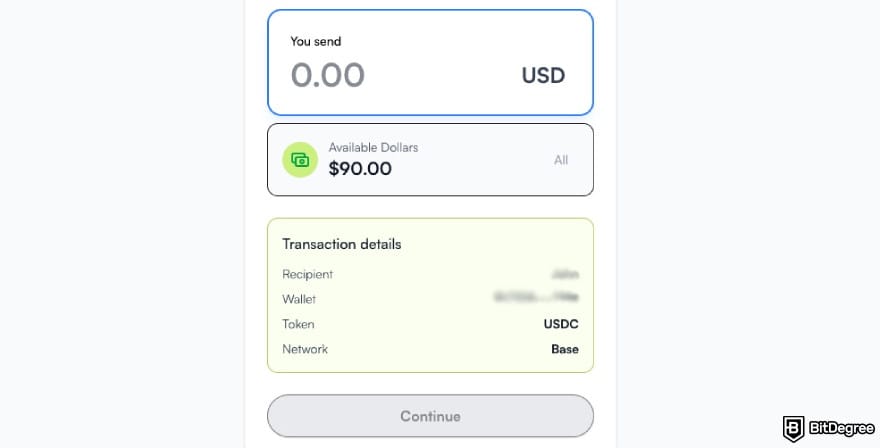 Best way to send money to the Philippines: Ogvio asking you to enter the sum you want to send.