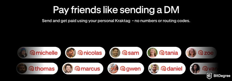 Best way to send money to the Philippines: Krak displaying its tag-based feature.