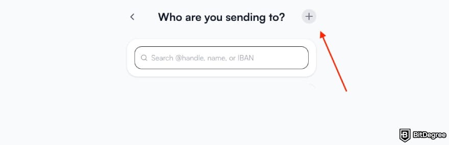 Best way to send money to the Philippines: a red arrow pointing to the [+] button on Ogvio.