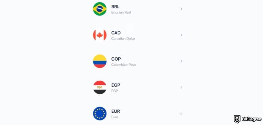 Best way to send money to Turkey: Ogvio asking you to select the currency you want to send.
