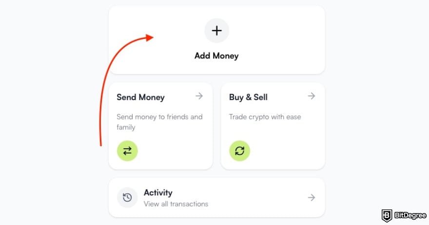 Best way to send money to Turkey: a red arrow pointing to the [Add Money] button on Ogvio.