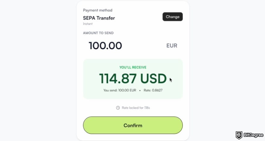 Best way to send money to Turkey: Ogvio showing how much money you will receive.