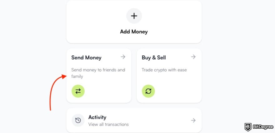 Best way to send money to Turkey: a red arrow pointing to the [Send Money] button on Ogvio.