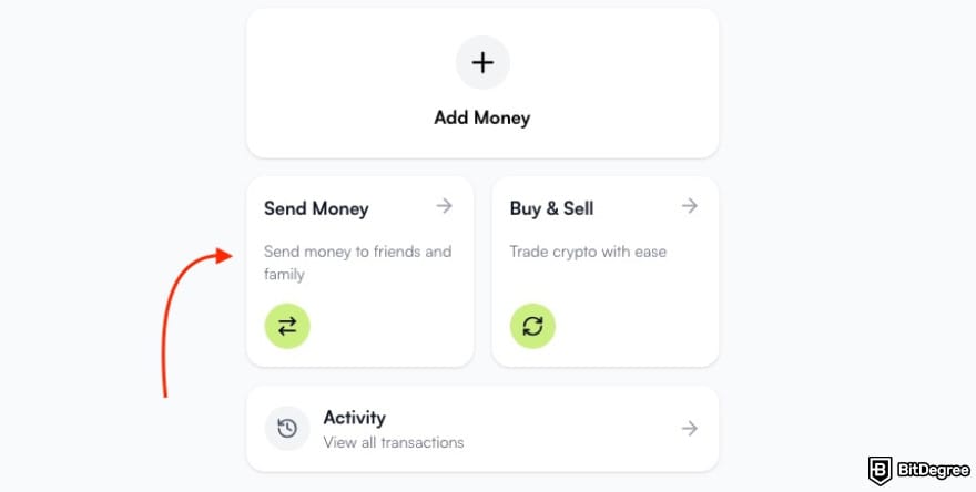 Best way to send money to Turkey: a red arrow pointing to the [Send Money] button on Ogvio.