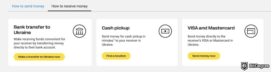 Best way to send money to Ukraine: a list of payout options on Western Union.