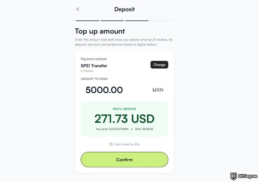 Best way to send money to USA: the top up amount page on Ogvio.
