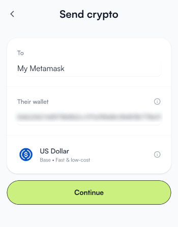 Best way to send money to USA: the page to add a new crypto wallet address as a recipient on Ogvio.