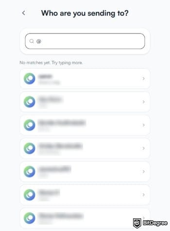 Best way to send money to USA: the page to search of Ogvio user tag.