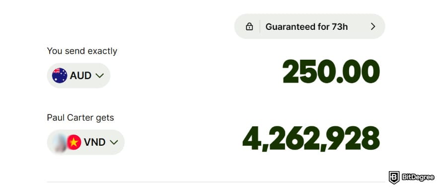 Best way to send money to Vietnam: enter the amount of money you want to send.