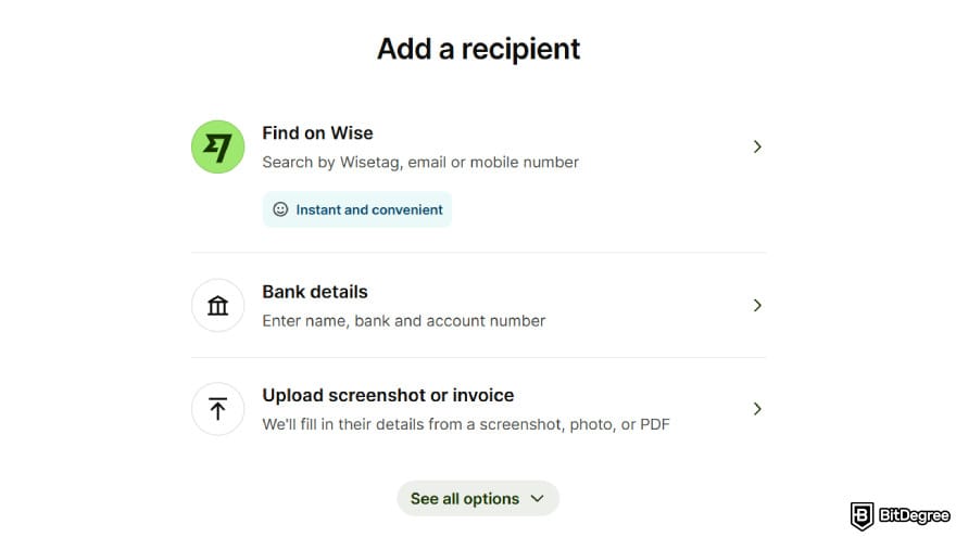 Best way to send money to Vietnam: add a recipient.