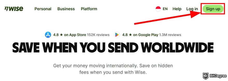 Best way to send money to Vietnam: sign up with Wise.