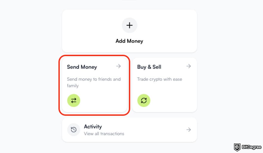 Best way to transfer money between banks: the [Send Money] button.
