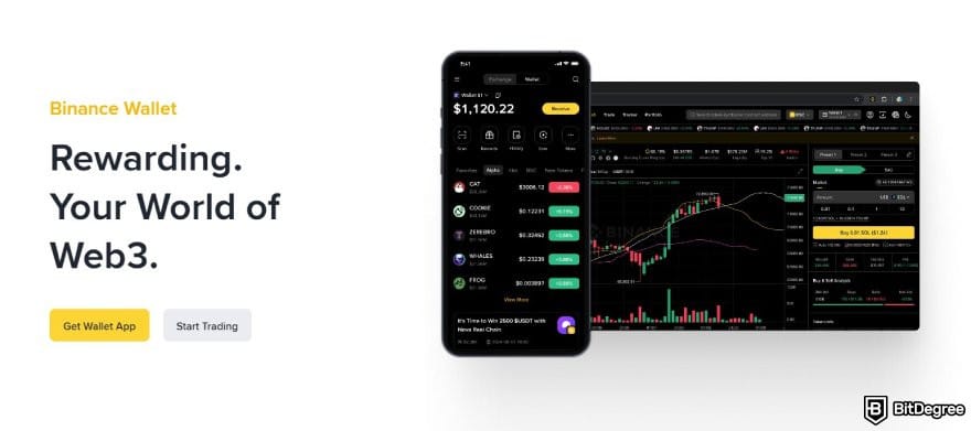 Best Web3 wallet: the Binance Wallet landing page.