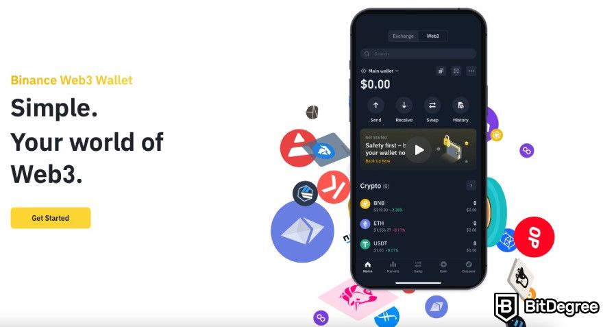 Best Web3 Wallet: The homepage of Binance Web3 Wallet.