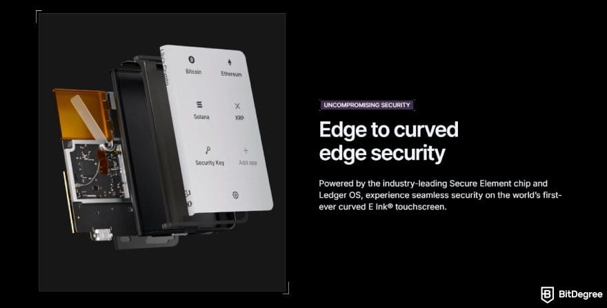 Best Web3 wallet: Ledger Stax's core security features.