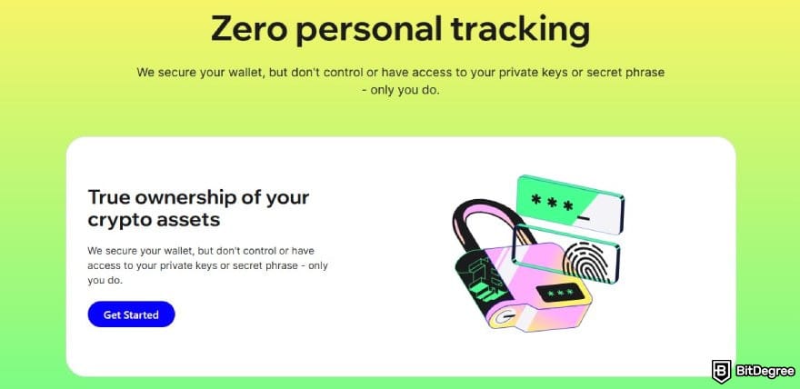 Best Web3 wallet: description for Trust Wallet's zero personal tracking.
