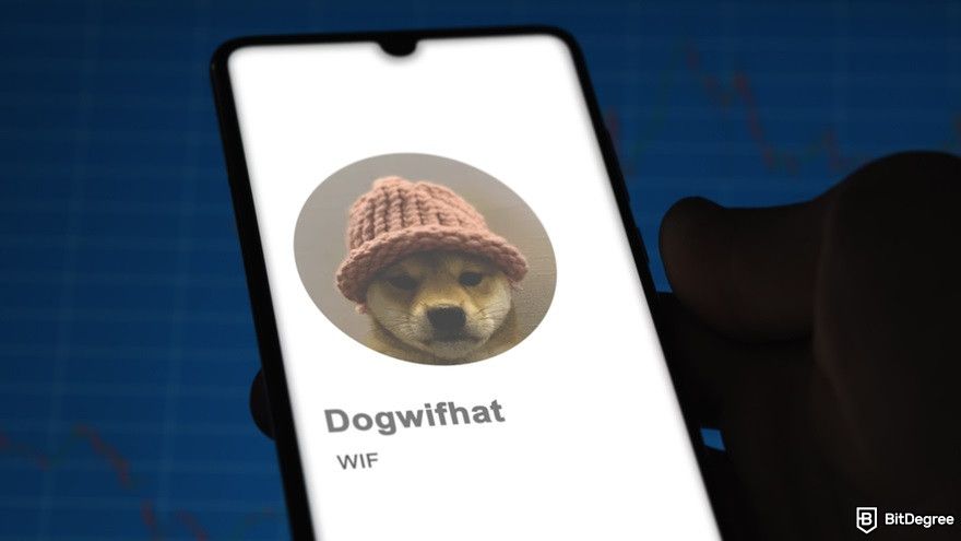 Best XRP meme coins: dogwifhat on a mobile device.