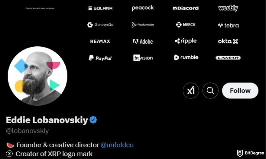 Best XRP meme coins: the X profile of Eddy Lobanovskiy.