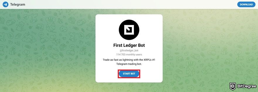 Best XRP meme coins: starting the First Ledger bot on Telegram.