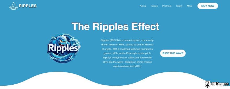 Best XRP meme coins: RPLS homepage.