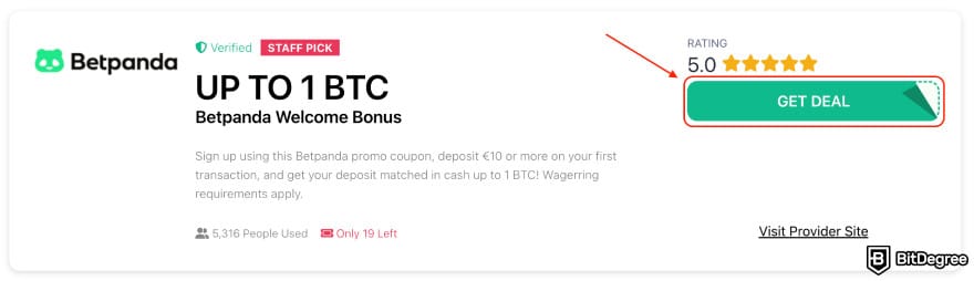 Betpanda promo code: a Betpanda coupon example.