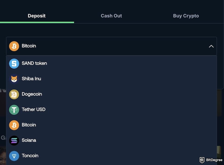 Betpanda review: Betpanda's cryptocurrency selection