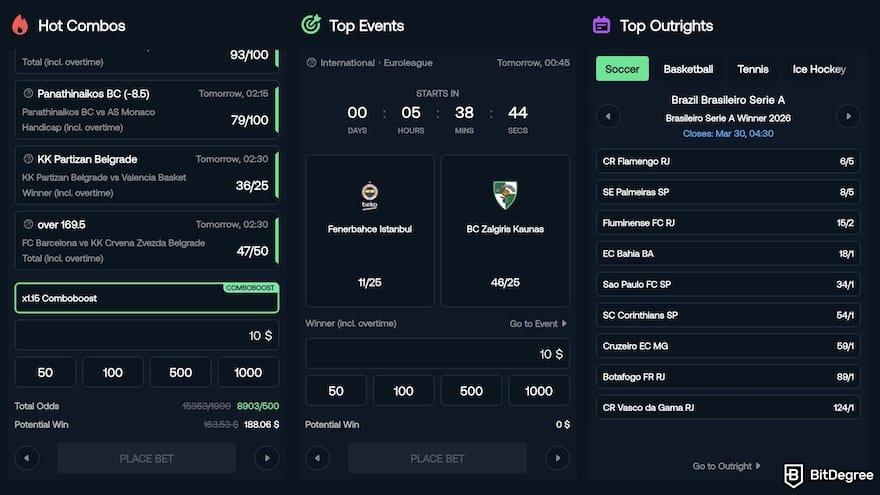 Betpanda review: Betpanda's sportsbook.