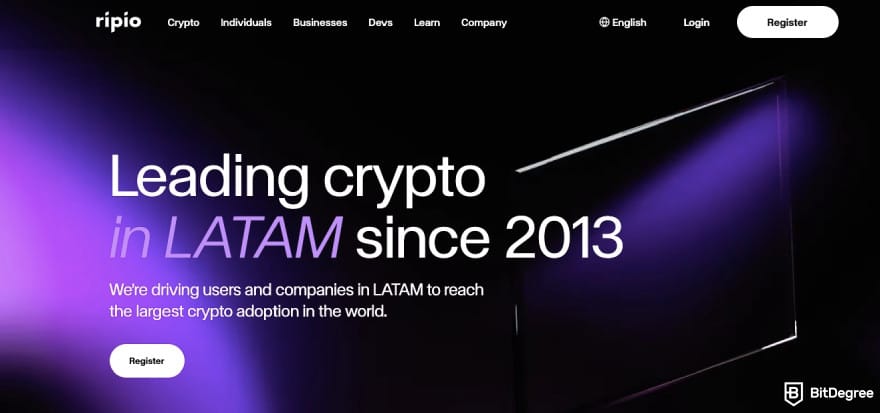 Binance alternatives: Ripio homepage.