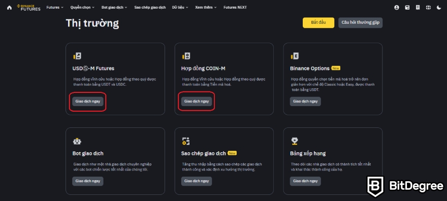 Binance Futures là gì: Chọn loại Futures.