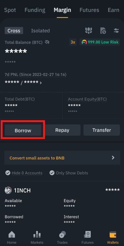 Binance margin trading: borrow on app.